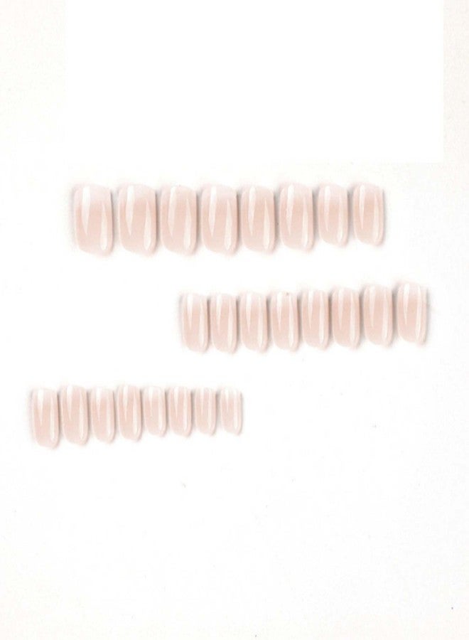YoYoee Press on Nails -Short Fake Nails Square Nude False Nails Gradient Cute Nails Tips for Women and Girls 24Pcs - Image 2